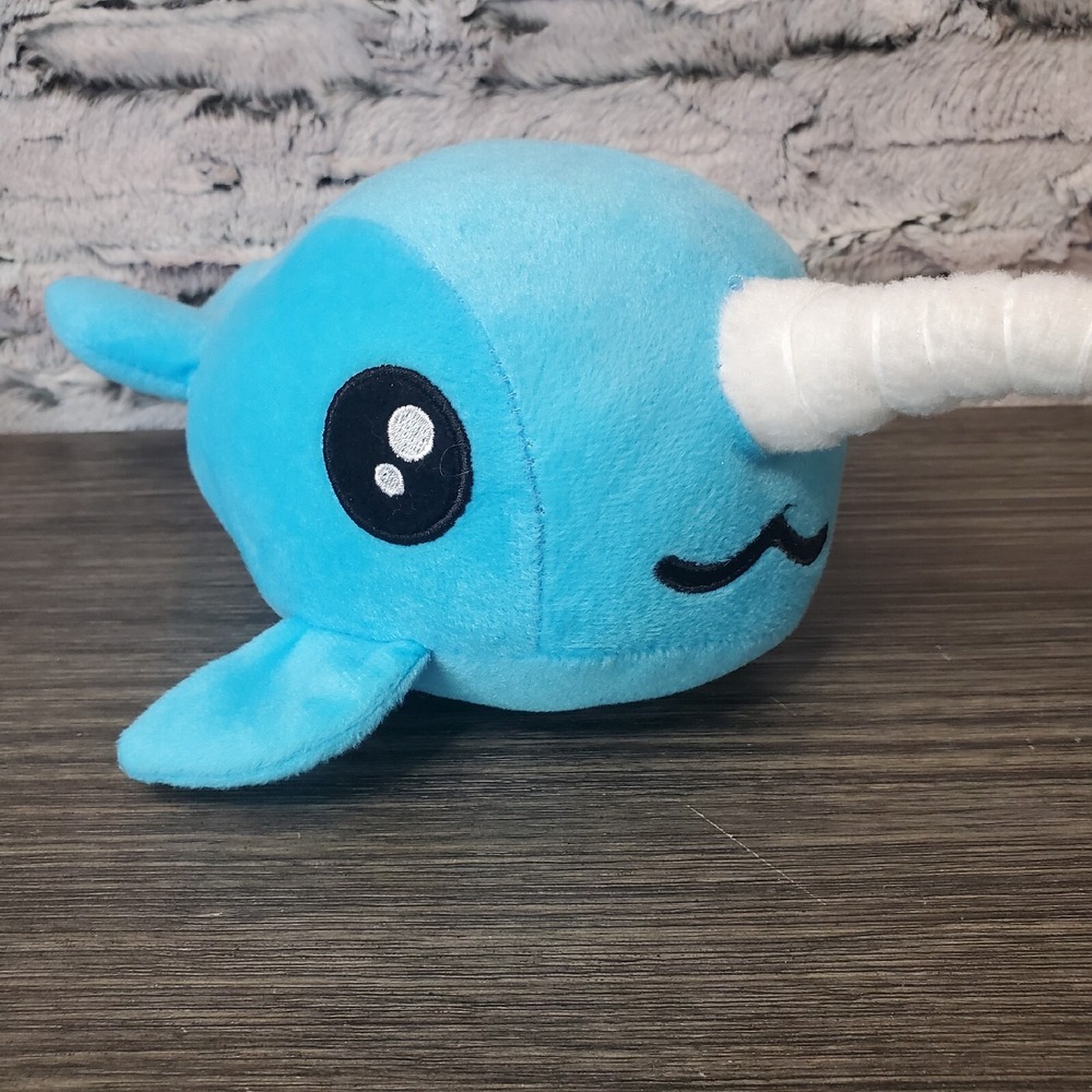 Peek A Boo Toys Narwhal Plush Baby Blue 12" Unicorn Of The Sea Arctic